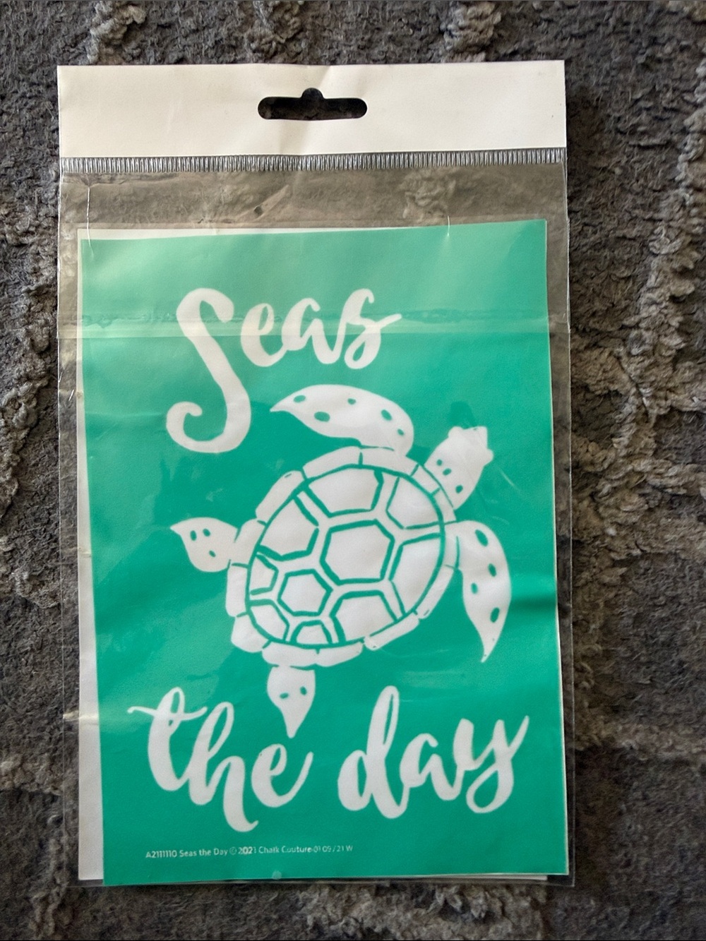 Chalk Couture Seas the Day Turtle Design reusable Stencil